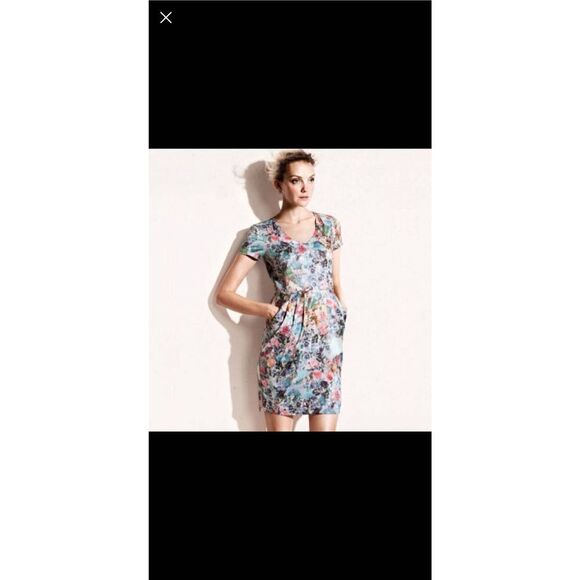 H and M Watercolor Floral Print Dress, Size 4, NWOT - Picture 1 of 12